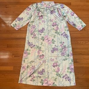 Vintage Boho Floral Print Print Muu Muu oversized Kaftan Robe Dress